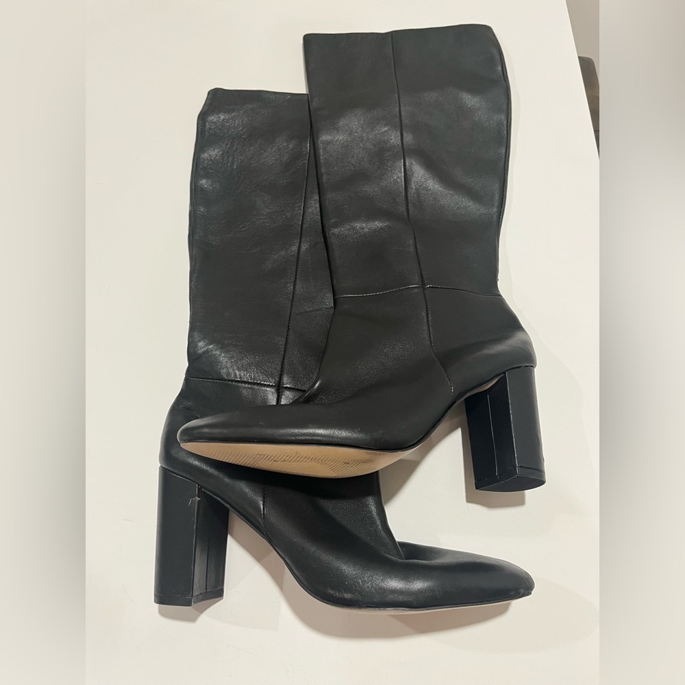 Charles david boots black 9.5 knee high